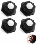 Mini Plate Caster Wheels 4 Pack Self Adhesive Nylon Rollers For Household Appliances, low profile black wheels for smooth gliding.