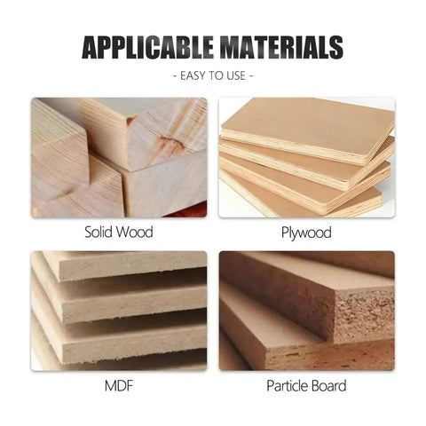 Applicable materials for Versatile 1 Inch V Groove Router Bit For Woodworking Projects: Solid Wood, Plywood, MDF, Particle Board.