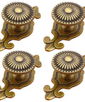 Brass Cabinet Knobs Set With Vintage Mushroom Backplates Easy Install Dresser Pull Handles For Kitchen Cupboard Wardrobe Cabinets Gold Finish Retro Style 4 Pieces