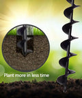 Extended Length Garden Auger Drill Bit for Planting Bulbs and Bedding Plants with Stand Up Digging, soil view