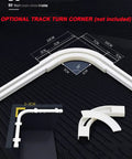 Adjustable Aluminum Curtain Track System Ceiling Mount 3.6ft To 7.2ft Length Flexible Room Divider With Runners And Hooks Easy Install White Finish No Fuss For Windows And Room Privacy 90-degree corner track