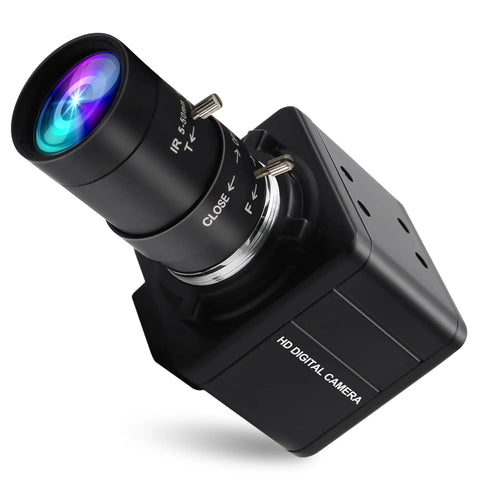 Global Shutter USB Camera Monochrome High Speed Imaging 1280x800 at 120fps with 5 to 50mm CS Lens close-up view