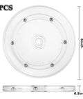 4 Pack 6 Inch Clear Acrylic Lazy Susan Turntables With Ball Bearing Rotation top and side view