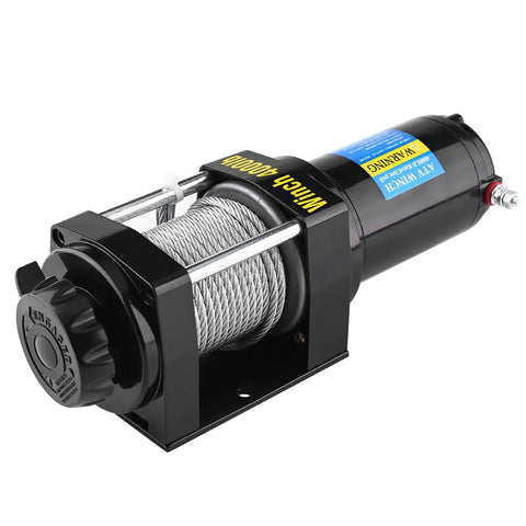 Heavy Duty Fabater 4000 Lb Electric Winch With Steel Cable and Three Stage Planetary Gear System for Off Road recovery.