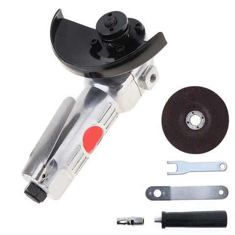 4 Inch Pneumatic Angle Grinder High Speed Polisher And Air Grinding Tool with Disc, PVC handle, and accessories for polishing and cutting.