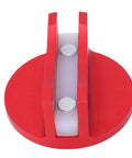 Magnetic Jack Pad For Cars And SUVs, Aluminum Grooved Pinch Weld Jack Adapter, red circular design with slotted groove