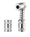 90 Degree Right Angle Grease Gun Coupler Adapter with Non Slip Grip and Sleeve, zinc-plated carbon steel, visible compact elbow design
