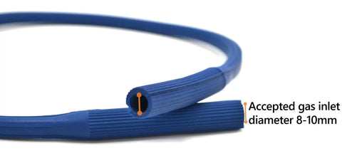 Close-up of Neoprene Bunsen Burner Hose, 2 Feet Long, Flexible Lab Tubing For 8 To 10 Millimeter Gas Inlets, Safe, Durable, Premium Neoprene. 