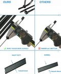 Comparison of heavy duty 12 inch outdoor wire zip ties 0.3 inch wide 100 pack black UV resistant nylon 66 zipties with competitor's