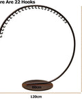 Industrial Style Heavy Duty Coat Rack For Home And Store Display Freestanding Clothing Rack, 22 hooks, 120x130 cm gold tone