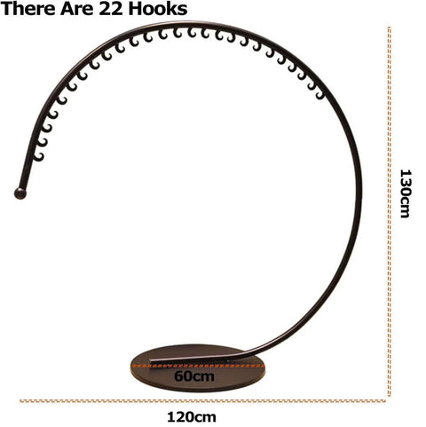 Industrial Style Heavy Duty Coat Rack For Home And Store Display Freestanding Clothing Rack, 22 hooks, 120x130 cm gold tone