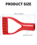 Two Pack Red D Shaped PVC Shovel Handle Grips For Plastic Spades Replacement Snow Shovel Garden Tool dimensions diagram