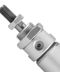 Close-up of Slim Pneumatic Air Cylinder MAL 25-125, 25mm Bore And 125mm Stroke, PT One Eighth Inch Port, showing compact aluminum body.