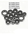 Losi RC Car Repair Kit For Micro TB 1 24 Scale Full 14Pcs Bearing Set showing mixed small steel bearings with dimensions