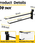 24 Pack Slatwall Hooks With Built In Price Tag Holder, Heavy Duty Metal, 12 Inch dimensions and features display