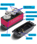 Heavy Duty DS51150 Digital Servo Delivering Rock Solid One Hundred Fifty Kilogram Torque and Lightning Fast Steering Response for One Fifth Scale RC Car Rigs, showcasing internal components.