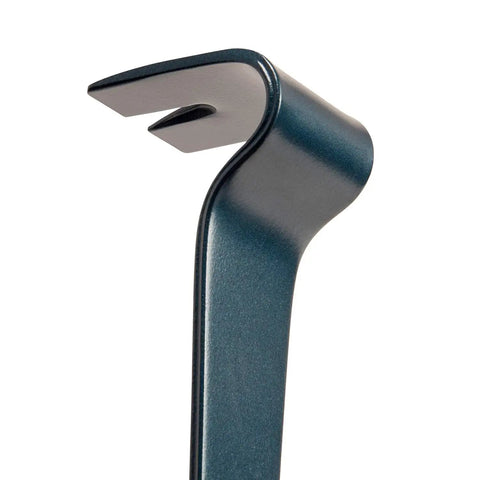 Close-up of 5.5 inch nail puller from 3 Piece Pry Bar Set With 5.5 Inch, 7.5 Inch And 10 Inch Nail Pullers, Wide Thin Blades, Forged Steel Construction, High Leverage Design For Maximum Torque, Lightweight Yet Built Tough Bar Pullers For Demolition And Remodeling