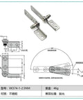 Stainless Steel Heavy Duty Constant Torque Position Control Door Hinge With Friction Stay For Smooth Safe Door Operation 2.5 Nm Torque Model XK574 with technical diagram