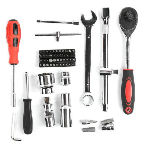 Pro Grade 215 Piece Ratchet Wrench Set With Sockets Kit Multi Drive For Auto Repair And Home Maintenance Chrome Vanadium Steel tools