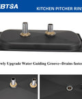 Stainless Steel Glass Rinser for Sink and Bar, One Push Cup Washer base with drainage ports and water guiding groove