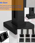 Stable mounting base of Black Steel Glass Railing Kit for wide decks with 10cm dimensions for easy installation.