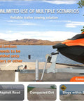 Heavy Duty Electric Trailer Dolly With 5000 Lbs Tow Capacity, Powerful 350W Motor Jockey Wheel on concrete ramp with boat.