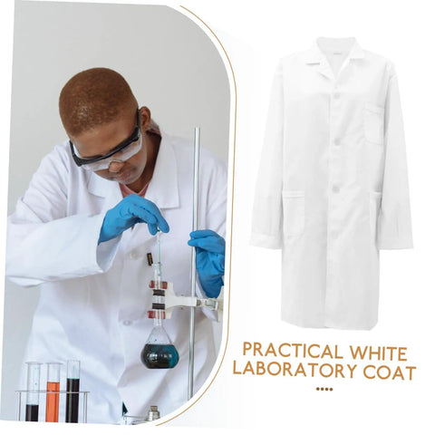 Mens Long Sleeve Lab Coat For Doctors And Medical Students Unisex Clinical Coat With Comfortable Fit Easy On Off Durable Medical Gear for Hospitals Labs Pharmacies And Classrooms