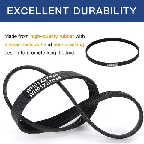 Heavy Duty 22 Inch Five Rib Washer Drive Belt For Ge And Hotpoint Top Load Machines Smooth Spin Upgrade For Wh01X27538 Part Number on rubber