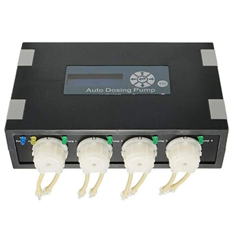Programmable Auto Dosing Pump DP 4 Four Channel With Precise 1 To 9999 Ml Per Day Scheduling 24 Timers Black front view