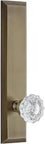 Versailles Knob On Tall Plate Door Hardware Single Dummy In Vintage Brass Solid Forged Brass Build That Feels Heavy Duty Perfect