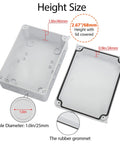 LeMotech junction box, white ABS plastic electrical enclosure with IP65 rating, exterior 5.9 x 4.3 x 2.8 in