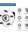 Front Wheel Hub Bearing Assembly 515073 For 2002 2005 Dodge Ram 1500 5 Lug With ABS Replacement Bolt On Fit OEM Grade