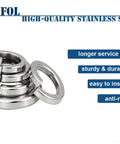 Front view of DYFOL 3/8-inch stainless steel split lock washers, 50 pcs.