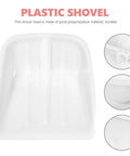 Lightweight Plastic Shovel Head Replacement For Grain Handling And Snow, Portable Polypropylene Farm Tool For Outdoor Cleanup, Easy To Carry And Versatile Shovel Head, white front view