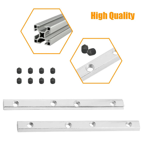 Image of 4Pcs 2020 Straight Line Connector For T Slot Aluminum Extrusion With M5 Screws showing connectors and screws for 6mm slots