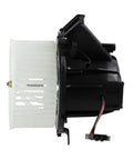 Slick HVAC Heater Blower Motor Assembly With Integrated Fan Cage For Audi A4 A5 Q5 Quattro 2009 To 2016 side view showing fan cage and motor.