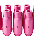 Pro Grade Ceramic Cup Nozzle Set For 17 18 26 And 10N49 Collet Bodies, Five Sixteenth Inch Bore By One And Thirteen Sixteenth Inch Length