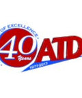Logo celebrating 40 years of excellence, ATD 1977-2017, in a circular blue and red design with text.
