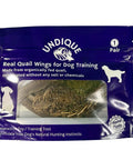 Real Quail Wings For Dog Training 1 Pair With Authentic Bird Scent From US Farms showcasing product packaging and wings