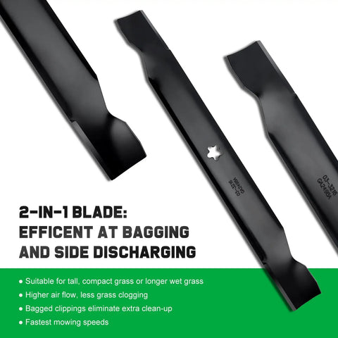 42 Inch Mower Blades For Craftsman LT1000 LT2000 T110 Zero Turn Riding Mower Replacement 138971 532138971 With 5 Point Star Center Hole