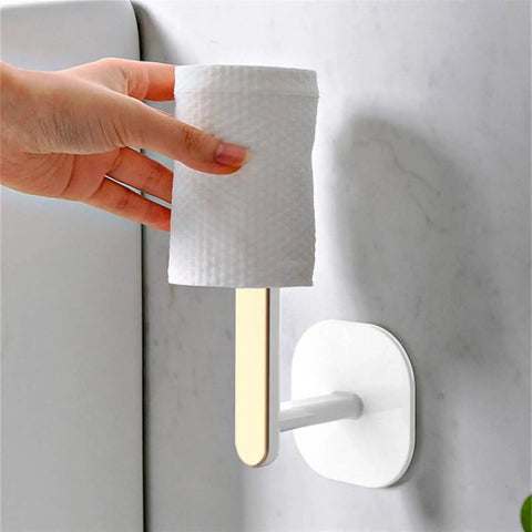 L Shape Wall Mount Coat Hooks Multi Purpose Heavy Duty No Drill Suction Hanger For Coats Hats And Keys holding paper towels.