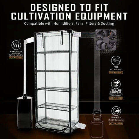 mushroom grow tent kit Indoor Mushroom Grow Tent Kit With Sturdy Racks For Trays And Fruiting  Blocks, Mini Greenhouse For Home Growers, Waterproof PVC Cover, Rust  Resistant