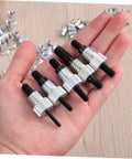 Rock Solid 86 Piece Rivet Nut Kit And Heavy Duty Tool For Metal Assembly Jobs Perfect For Steel Projects Electrical Wiring Ducts And General Fabrication Tasks With M5 M7 M8 Sizes Included In This Ultimate Rivnut Gun Set hand holding M5 M7 M8 aluminum rivet nuts