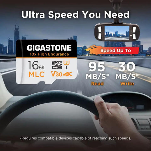 High Endurance Mlc Micro SD Card Built Tough For Dash Cams And Security Cameras Delivering No Sweat 4K Video Capture And Rock Solid Durability With Lightning Fast 95mb Transfer Speeds Including Adapter with speed ratings.