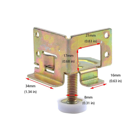 Heavy Duty Four Pack Leveler Legs With Adjustable Feet 2000 Lb Capacity showing corner protector bracket dimensions