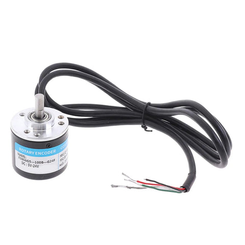 Photoelectric Incremental Encoder For Automation Systems 5 To 24V DC Input Wide Voltage Industrial Workhorse With Low Power Draw And Reliable Position Feedback For Robotics Controls And Industrial Applications, metal housing with cable