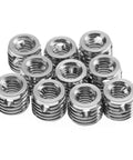 Stainless Steel Self Tapping Thread Insert Repair Kit Heavy Duty With 9 Styles For Automotive Rail Marine Shipbuilding And Construction Machinery, 10 inserts