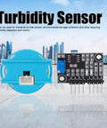 Turbidity Sensor Module TS 300B with digital output and 0 to 4.5V analog signal for water quality, industrial control.