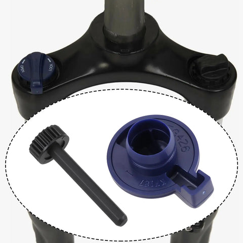 Lockout Lever Kit For SR Suntour XCT And XCM Forks Quick Lock On Climbs And Descents With Dialed Precision displayed with fork close-up