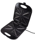 Heavy Duty 1400W Panini Press Grill With Nonstick Coating Hot Sandwich Maker, open view of triangular nonstick plates.